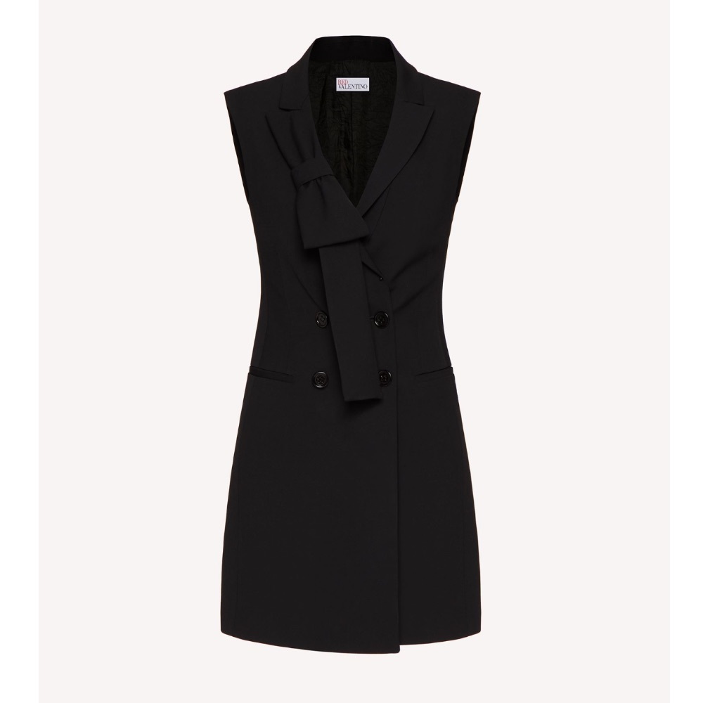 RED VALENTINO  VISCOSE WOOL GABARDINE BLAZER DRESS WITH BOW